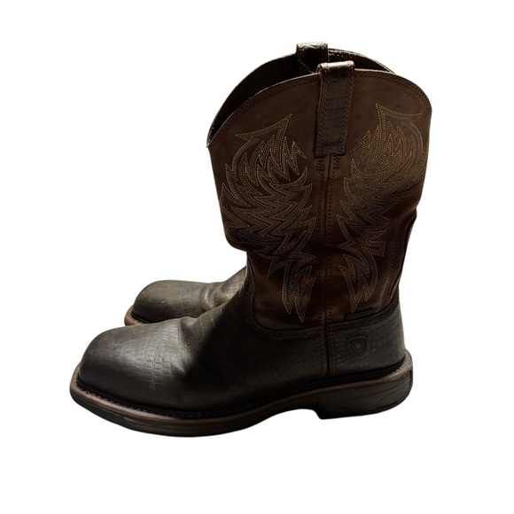 Ariat WorkHog Waterproof Composite Toe Work Boot Leather Croc Western Size 14 D - Picture 3 of 6